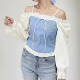 Women’s Off-Shoulder Top with Sleeves – Trendy Casual Wear