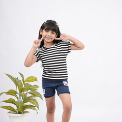 Fashionable Girls Striped Cotton T-Shirt – Perfect Everyday Wear