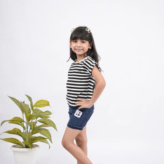 Fashionable Girls Striped Cotton T-Shirt – Perfect Everyday Wear