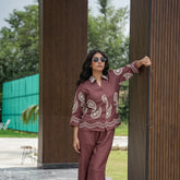 Women's Embroidered Cotton Coord Set