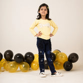 Girls Yellow Full Sleeve T-Shirt with Sweet Print – Casual Stylish Kidswear