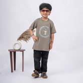 Coffee Print T-Shirt for Boys – White, Black & Grey