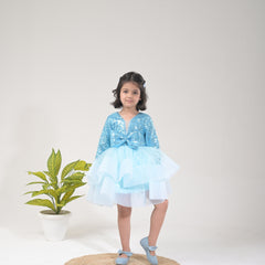 Girls Majestic Sky Layered Dress – Shimmery and Stunning Look