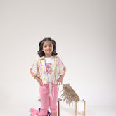 Stylish Girls 3PC Coord Set – Knot Shirt, Rib Top & RFD Shorts