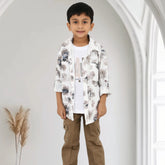 Stylish 3 Pc Western Set for Indian Kids – Shirt, T-Shirt & Trouser