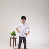 Dress Him to Impress – Elegant Boys Printed Shirt with Jeans