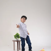 Stylish Boys Printed Shirt & Jeans Outfit – Ideal for Parties & Outings