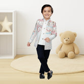 Boys Pastel Ethnic Blazer with White Shirt & Black Pants – Kids Party Wear