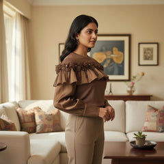 Ruffle Embellished Top for Women – Stylish Party & Casual Wear