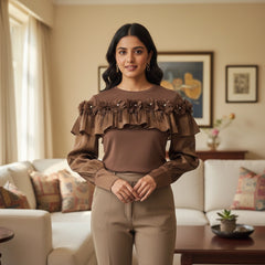 Ruffle Embellished Top for Women – Stylish Party & Casual Wear