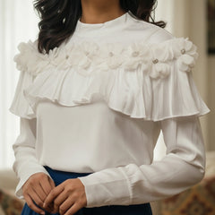Ruffle Embellished Top for Women – Stylish Party & Casual Wear