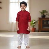Maroon Kurta Pyjama Set for Boys – Festive & Wedding Ethnic Wear