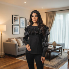 Ruffle Embellished Top for Women – Stylish Party & Casual Wear