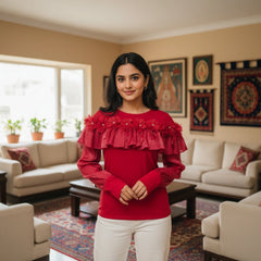 Ruffle Embellished Top for Women – Stylish Party & Casual Wear