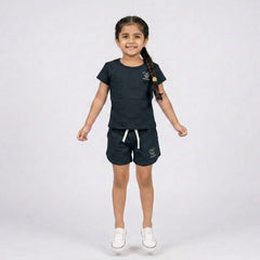 Girls Co-Ord Set – Casual Cotton T-Shirt & Shorts Outfit for Kids