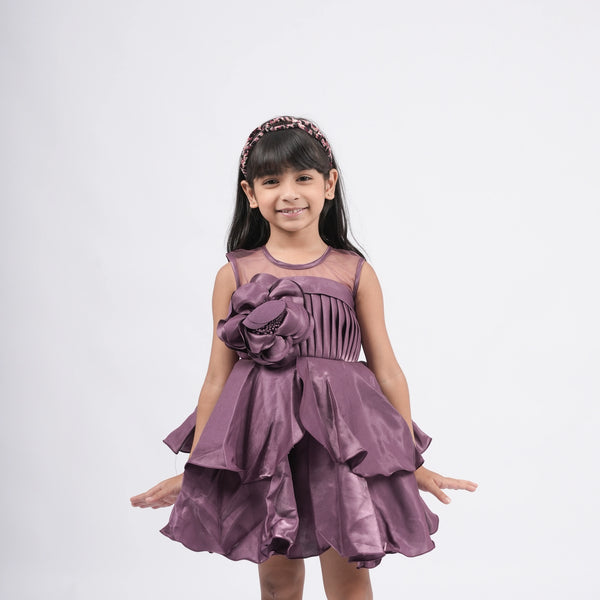 Elegant Star Flower Frock – Kids' Birthday & Wedding Outfit