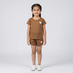Girls Cotton Co-Ord Set – Cute T-Shirt & Shorts Casual Outfit for Kids