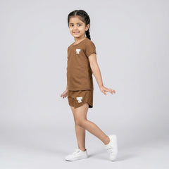 Girls Cotton Co-Ord Set – Cute T-Shirt & Shorts Casual Outfit for Kids