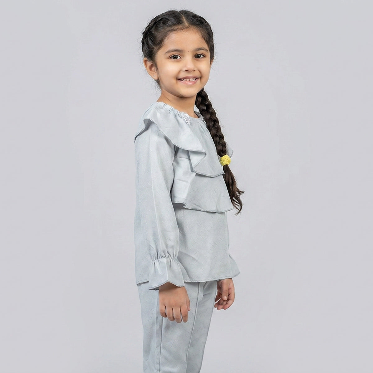 Girl Ruffle Top with Tie-Waist Pants Co-ord Set