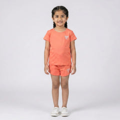 Girls Cotton Co-Ord Set – Cute T-Shirt & Shorts Casual Outfit for Kids