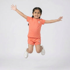 Girls Cotton Co-Ord Set – Cute T-Shirt & Shorts Casual Outfit for Kids
