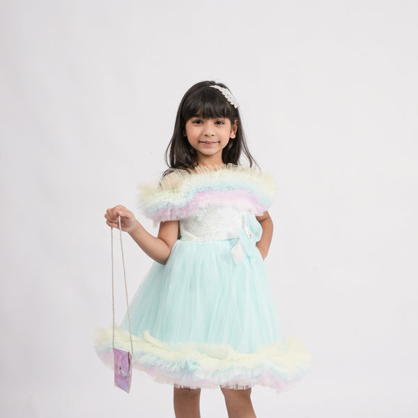 Elegant Fancy Frock with Floral Bow - A Dress to Remember