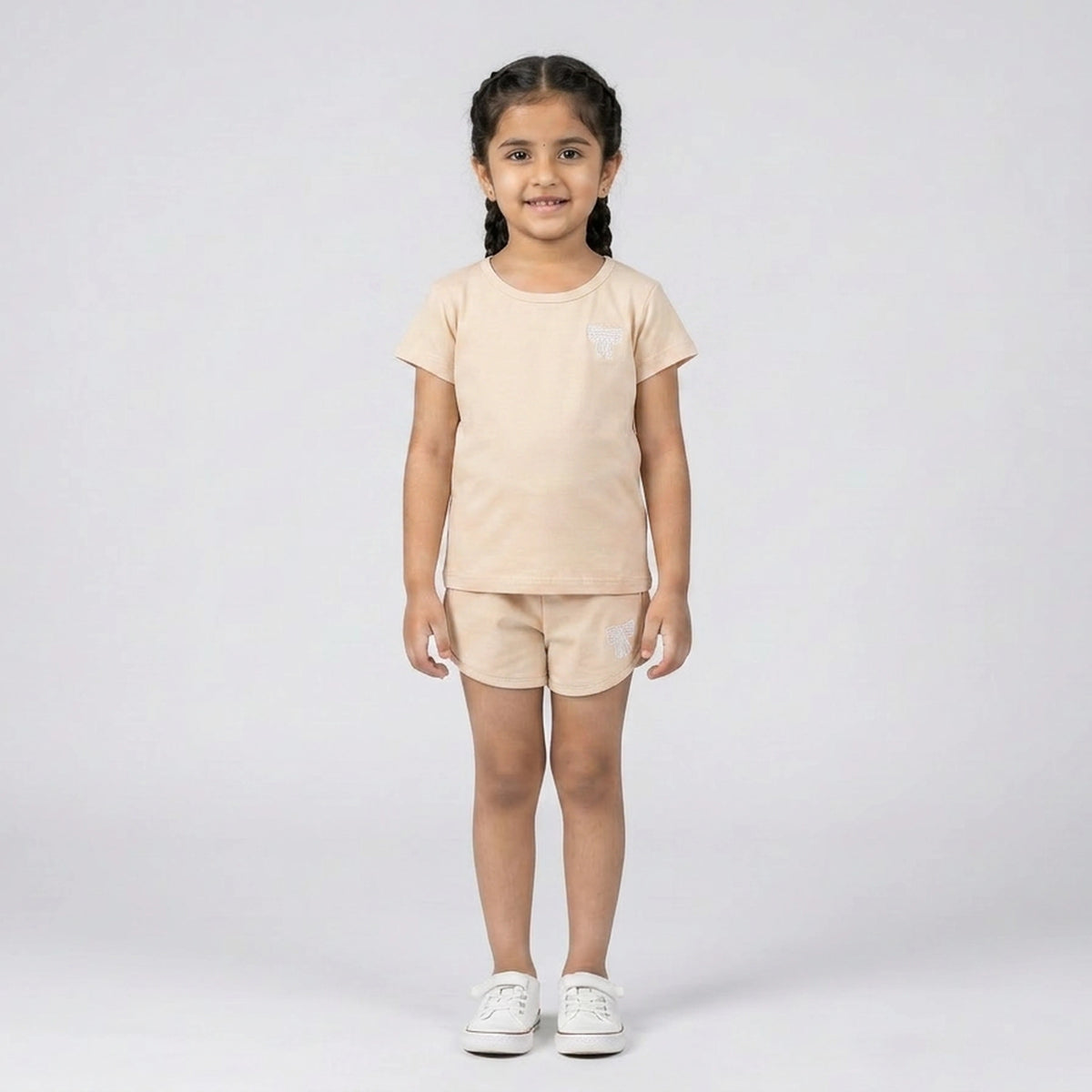 Girls Cotton Co-Ord Set – Cute T-Shirt & Shorts Casual Outfit for Kids - image 2