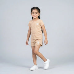 Girls Cotton Co-Ord Set – Cute T-Shirt & Shorts Casual Outfit for Kids
