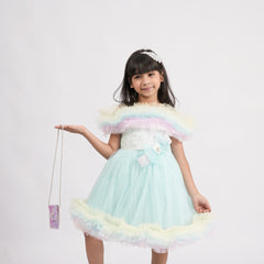 Elegant Fancy Frock with Floral Bow - A Dress to Remember