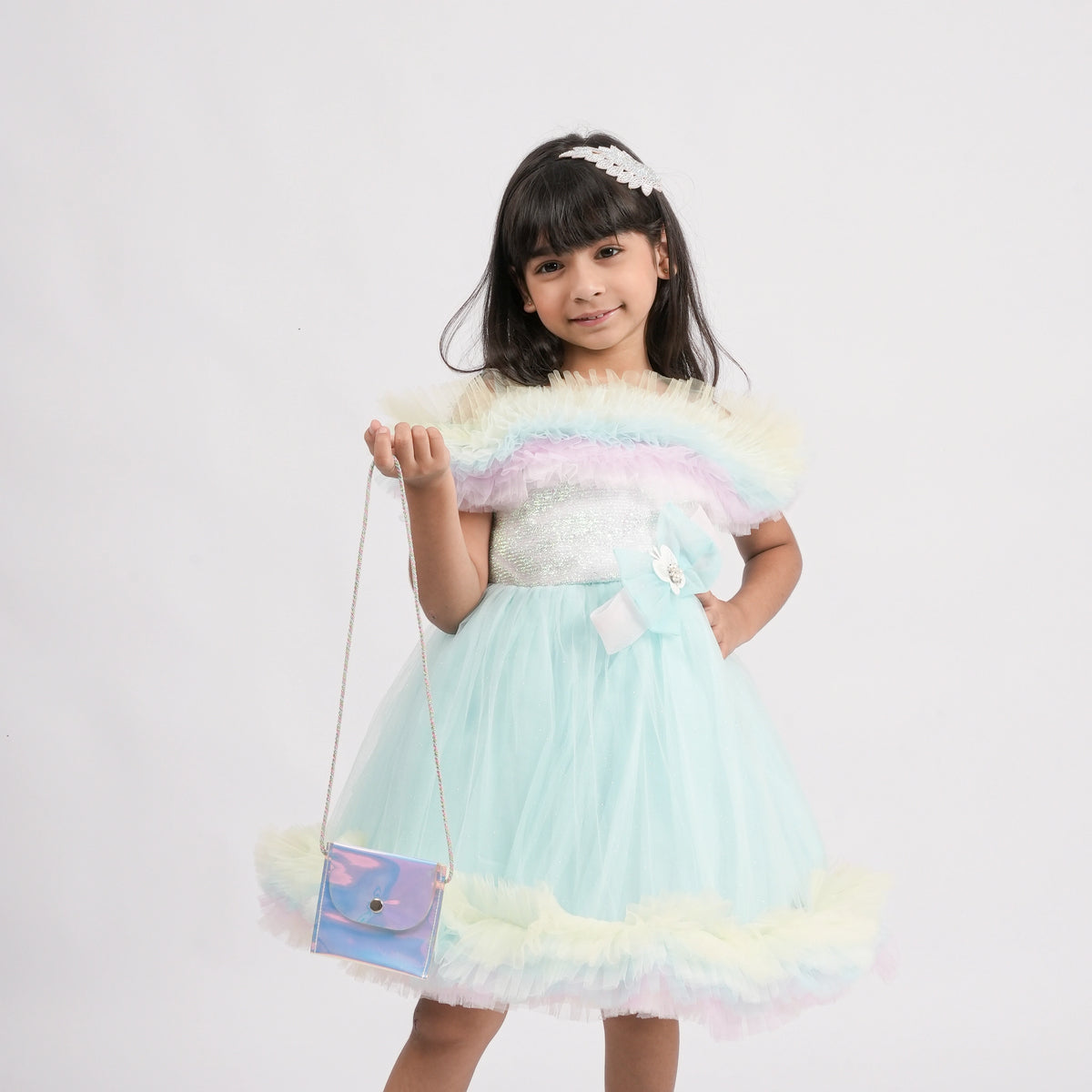 Elegant Fancy Frock with Floral Bow - A Dress to Remember - image 3