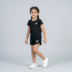 Girls Cotton Co-Ord Set – Cute T-Shirt & Shorts Casual Outfit for Kids