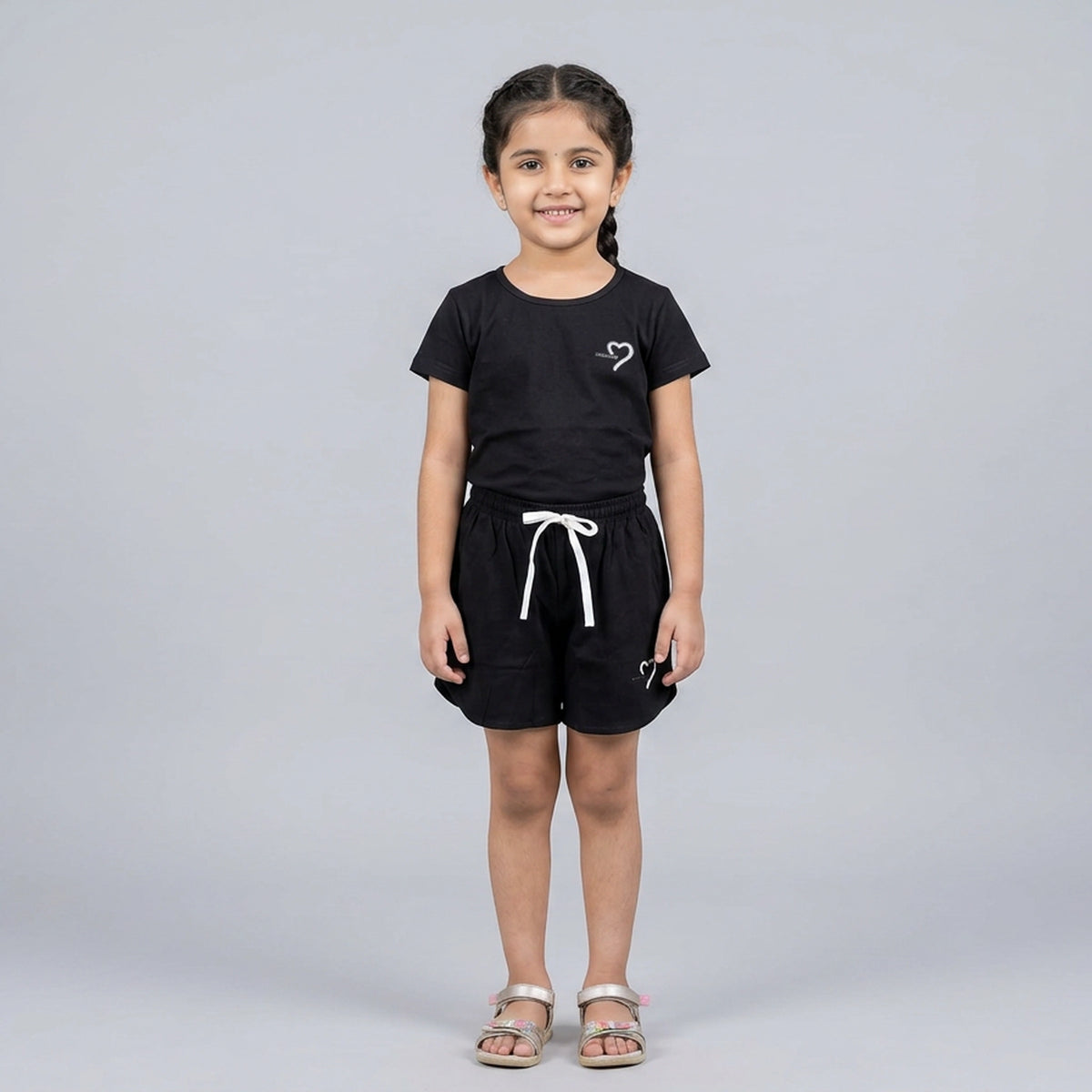 Girls Cotton Co-Ord Set – Stylish T-Shirt & Shorts Casual Summer Outfit for Kids - image 2