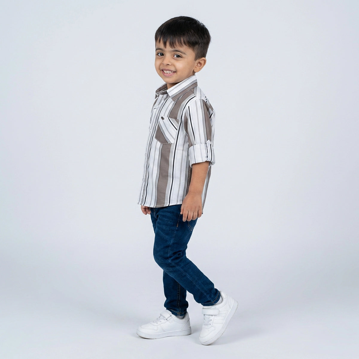 Boys Striped Shirt with Denim Jeans – Smart Casual Kids Outfit for Everyday Wear - image 5