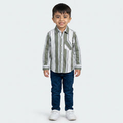 Boys Striped Shirt with Denim Jeans – Smart Casual Kids Outfit for Everyday Wear