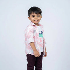 Boys Printed Shirt with Graphic T-Shirt & Casual Pants – Trendy Kids 3-Piece Outfit Set KD-MV-B-SET-10032