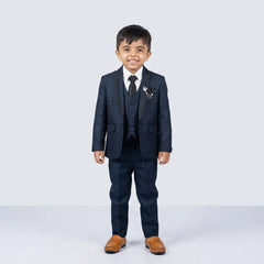 Boys Formal Suit Set in with Blazer, Waistcoat, Shirt, Tie and Trousers