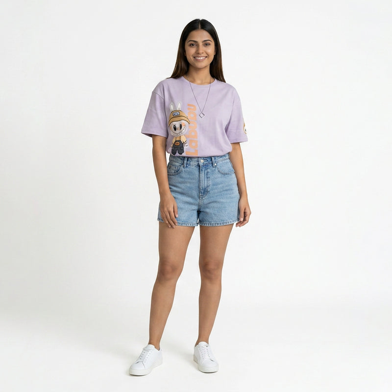 Women's Oversized T-Shirt – Labubu Cartoon Print