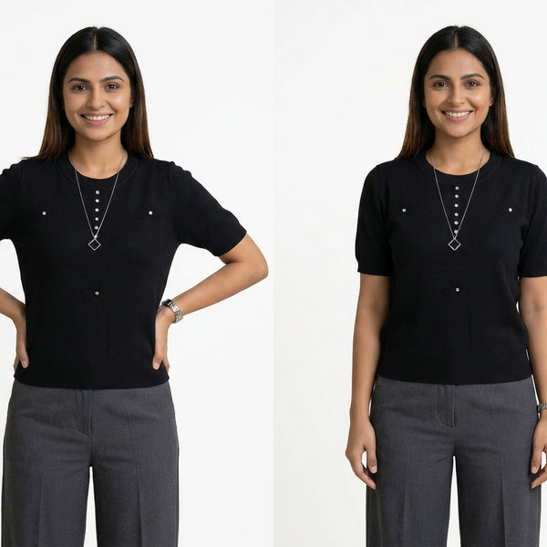 Women – Knit Top Chic Outfit for Everyday & Office Wear
