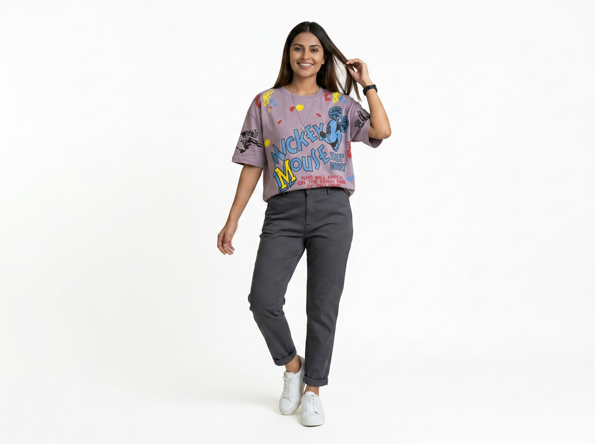 Women's Oversized T-Shirt – Mickey Mouse Graphic Print - image 35