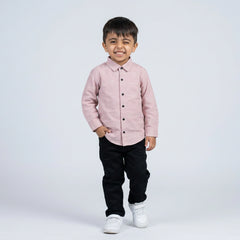 BOYS Light Blue Formal Shirt & Black Pants Set – Smart Casual Kids Outfit