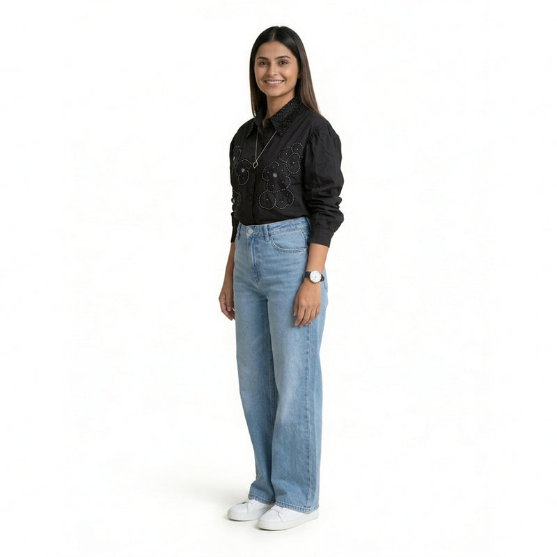Embroidered Shirt for Women – Elegant Party & Formal Wear