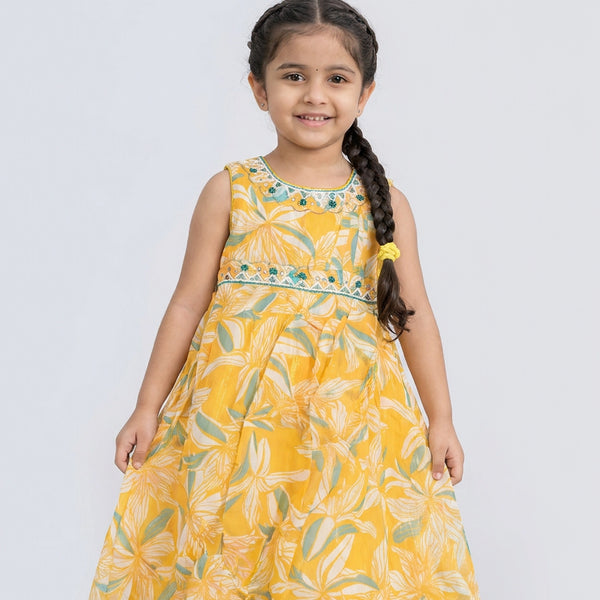 Girls Printed long dress – Stylish Summer Casual dress Outfit for Kids