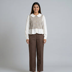 Women’s High-Waisted Pleated Trousers – Elegant Wide Leg Formal Pants
