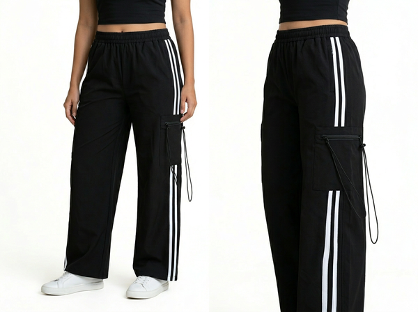 Women’s Beige or Grey Cargo Pyjamas – Relaxed Fit Utility Bottoms