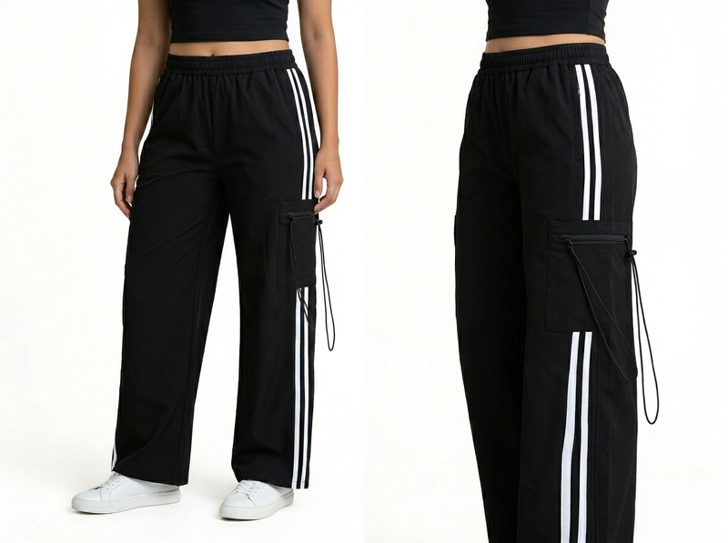 Women’s Beige or Grey Cargo Pyjamas – Relaxed Fit Utility Bottoms