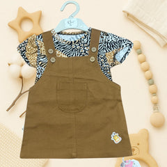 Girls’ Dungaree with T-Shirt Set – Multiple Colors | Stylish Kids Wear