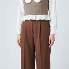 Women’s High-Waisted Pleated Trousers – Elegant Wide Leg Formal Pants