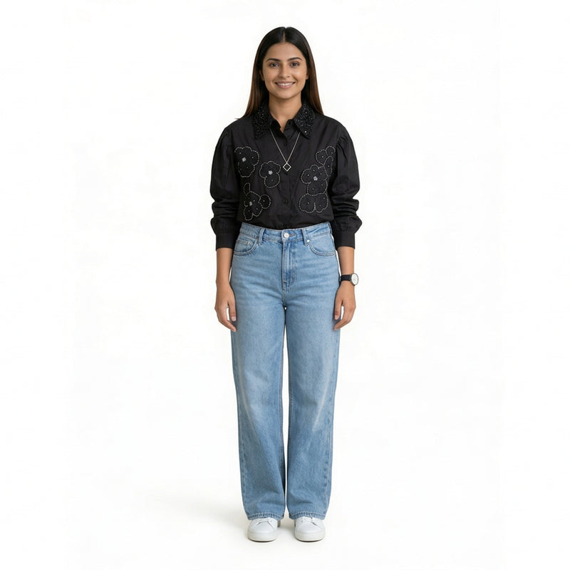 Embroidered Shirt for Women – Elegant Party & Formal Wear