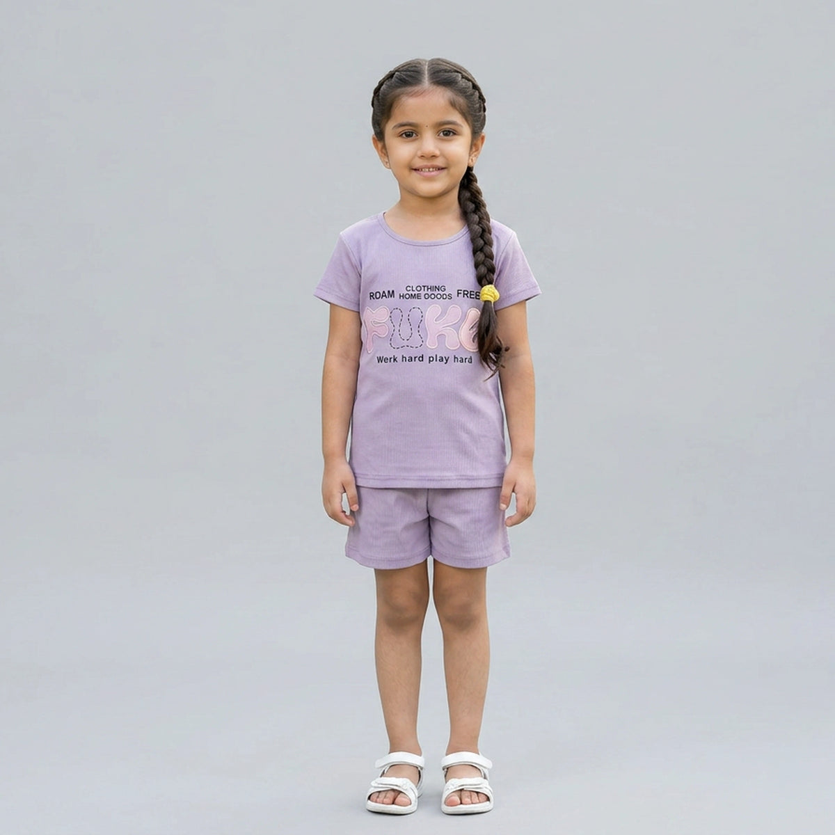 Girls Printed Co-Ord Set – Casual T-Shirt & Shorts Summer Outfit for Kids - image 4