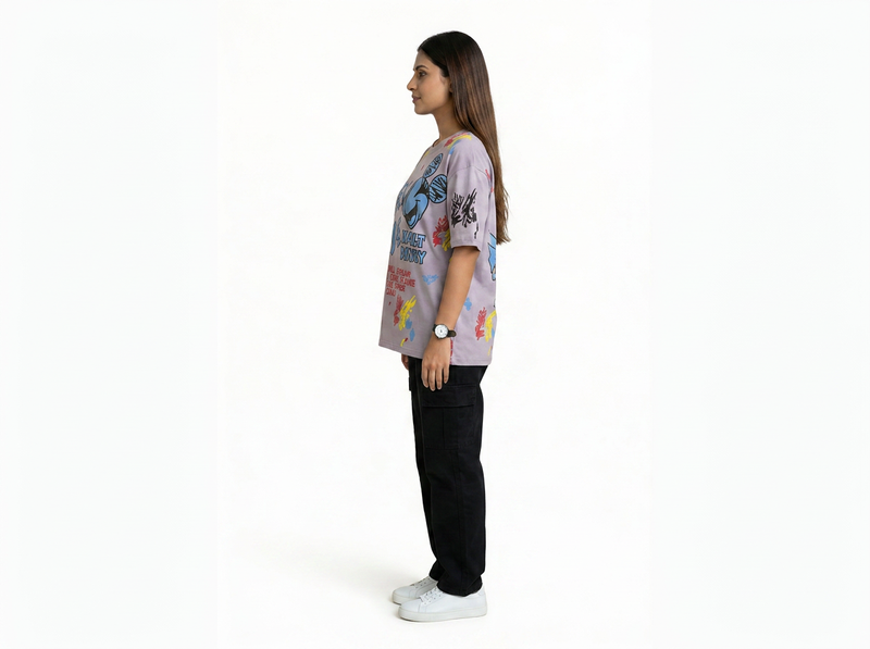 Women's Oversized T-Shirt – Mickey Mouse Graphic Print